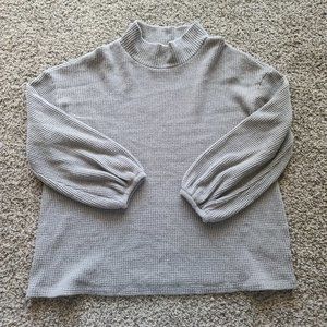 Grey oversized long sleeve top